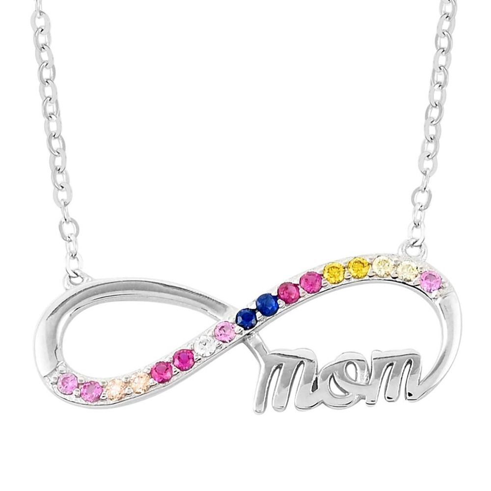 Infinity Mom Necklace 16-18 Inches in Sterling Silver